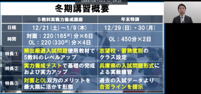 入試までのサポートについて説明