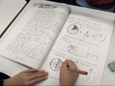 玉井式国語的算数のテキストに一生懸命取り組んでいます！！