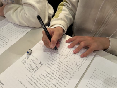 ▲漢字も1つ1つ丁寧に書きます！