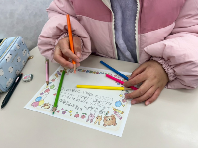 ▲サプライズお手紙は別室で一生懸命書きました！