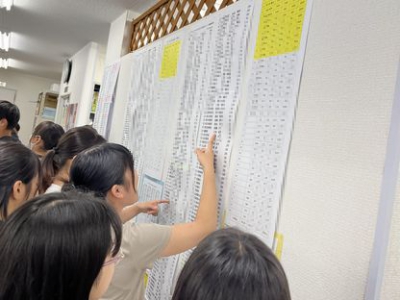 成績上位者は点数と名前の貼りだし！励みになります！