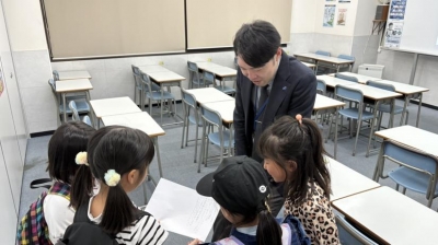 ▲みんなで1行ずつ音読をしてくれました！